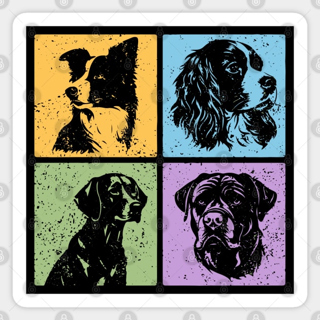 Vibrant Dog World in Retro Style Sticker by TuncGK